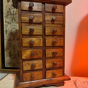 Vintage 50's wooden apothecary cabinet